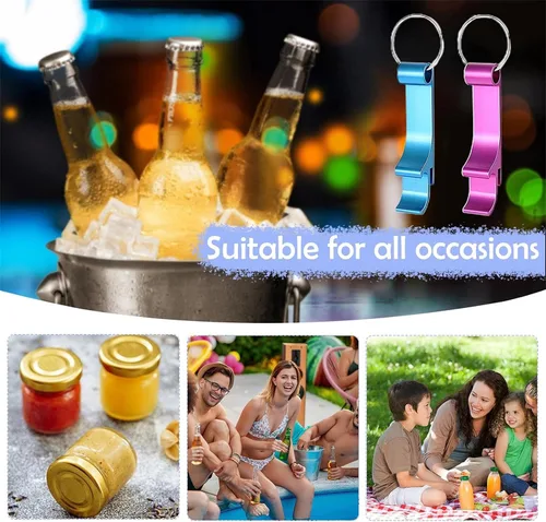Miniatura 7 de Llavero personalizado para abrebotellas a granel para hombres grabado con logotipo, texto de metal para abrebotellas de cerveza, regalos de boda