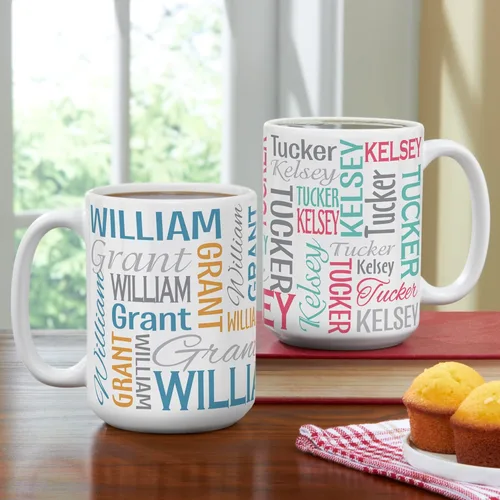 Miniatura 7 de Let's Make Memories Taza Personalizada con Tu Nombre y Firma - Taza de Café Personalizada de 15oz - Relleno para Calcetín - Para Navidad Gris