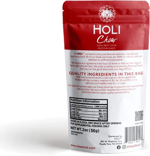 Miniatura 4 de HOLI Alimento para perros liofilizado - Paquete de 3 unidades de 2 onzas (hígado de res, pechuga de pollo, salmón) Mezcla en potenciador de sabor