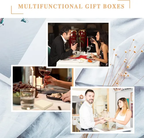 Miniatura 7 de opaprain Cajas de regalo blancas de joyería de cartón, 10 unidades, 6 x 5 x 1 pulgadas, se aplica a mostrar collares, anillos, pulseras, aretes
