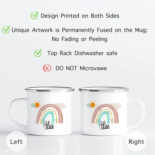 Miniatura 2 de Taza Personalizada para Niños, Niños, Niñas Taza Personalizada de Chocolate Caliente, Cacao, Café y Leche Regalo de Cumpleaños con Nombre D05