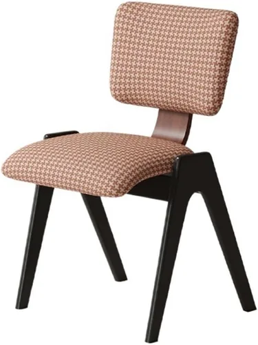 sillas de comedor estilo pastoral vintage silla de comedor Respaldo de tela tapizado cojín trasero y asiento cocina moderna