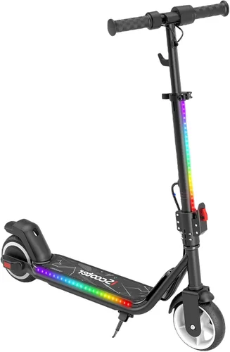 Miniatura 10 de iScooter IK3 Serious Electric Scooter for Kids Aged 6-12, 3/6/10MPH Speed, Dual Brake System, 3 Heights (IK3Pro), Magnetic Charging, Colorful Negro