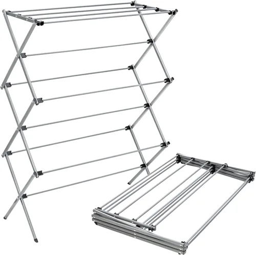 Honey-Can-Do Estante de secado de ropa plegable, acero resistente, estante de secado de ropa plegable y portátil, diseño que ahorra espacio, secado