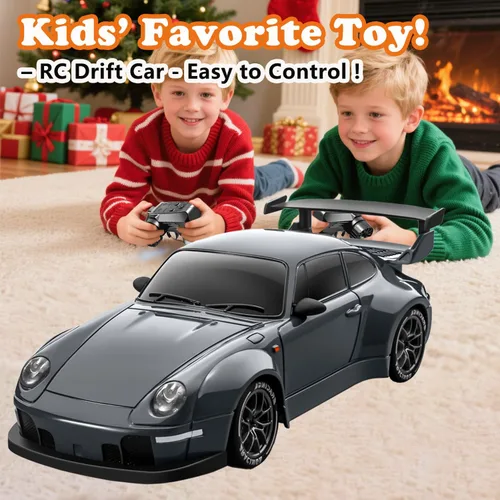 Miniatura 8 de Auto de Deriva RC, Vehículo de Control Remoto Escala 1:24 con Luces LED, Neumáticos de Deriva y Dos Baterías, Idea de Regalo de Juguete Deportivo