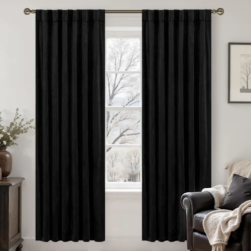 Miniatura 49 de LAMIT - Paneles de terciopelo beige para sala de estar de 72 pulgadas de largo, elegantes cortinas aisladas térmicamente e insonorizadas