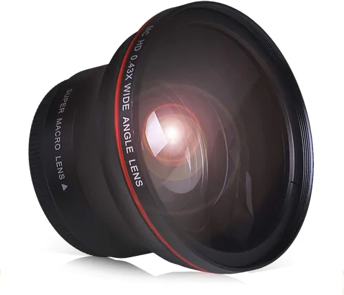 Lente gran angular HD profesional de 2.047 in 0.43x con porción macro para cámaras DSLR Nikon D7100 D7000 D5500 D5300 D5200 D5100 D3300 D3200 D3100
