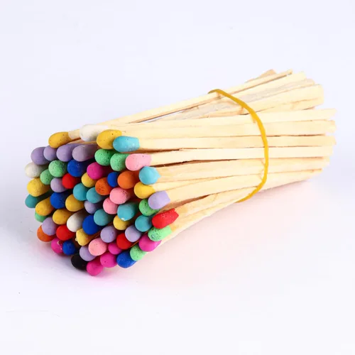 Miniatura 6 de 200 fósforos decorativos de arcoíris de 3 pulgadas, fósforos de seguridad de madera largos de alta calidad para velas, velas de iluminación, velas