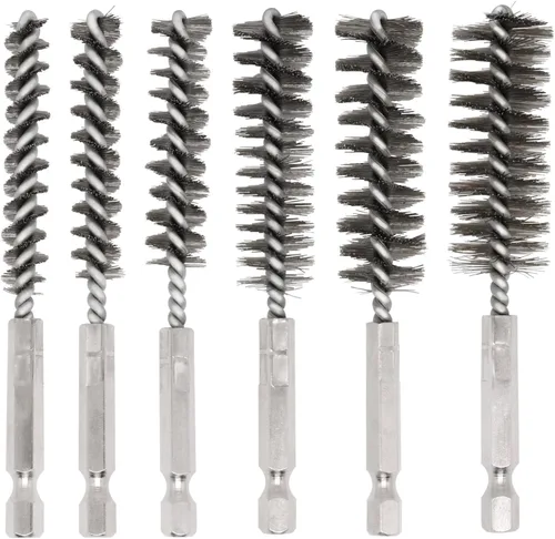 6 cepillos para taladro, vástago hexagonal de 1/4 de pulgada, cepillo de alambre trenzado de acero inoxidable para taladro, cepillo de alambre