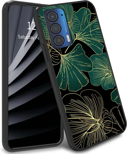 Funda delgada para Moto Edge 2021 TPU con diseño de hojas de arte, cubierta de protección de cuerpo completo de goma de gel suave para Motorola Edge