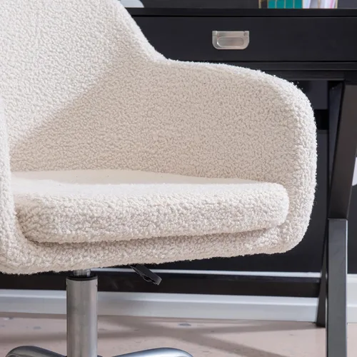 Miniatura 4 de Linon Home Decor Products Linon Brooklyn Sherpa - Silla de oficina, color marfil