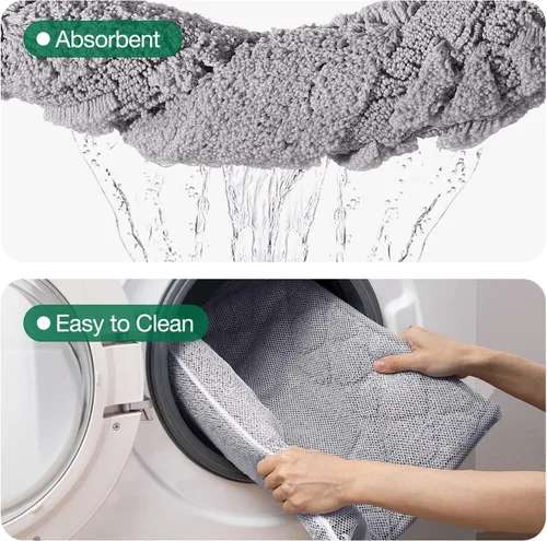 Miniatura 7 de LUMI Tapetes de baño, ultra suaves y absorbentes, para ducha, antideslizantes, lavables, con respaldo de goma, tapete de felpa de microfibra