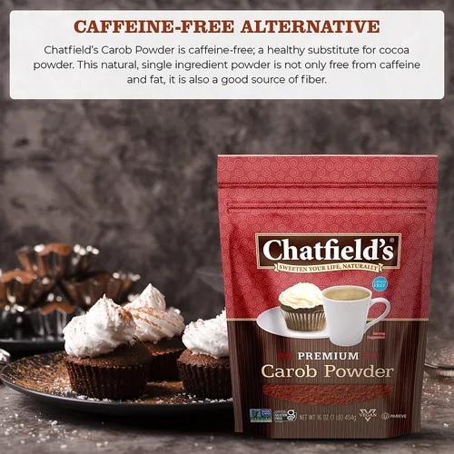 Miniatura 6 de Chatfield's Polvo de algarrobo premium, sin cafeína, apto para veganos, kosher, sin gluten y sin OMG, 16 onzas (paquete de 6)