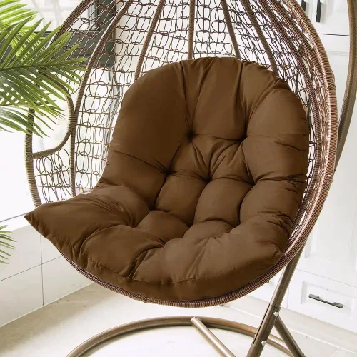 Miniatura 7 de Cojín de repuesto para silla de huevo para colgar silla de huevo, cojín grueso y cómodo para silla colgante, color beige (solo cojín), cojín