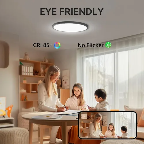 Miniatura 4 de MODERN Lámpara de Techo LED de Montaje al Ras de 28W 3100lm, Luz de Techo LED Súper Delgada de 12 Pulgadas, Luz de Techo LED Luz de Día 5000K