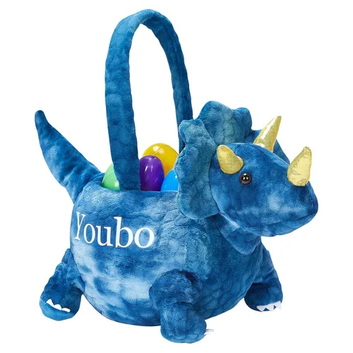 Miniatura 9 de Cesta personalizada de conejo de Pascua de 15 pulgadas con nombre bordado, cesta de caza de huevos de Pascua de felpa para regalos de decoración
