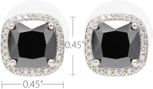 Miniatura 3 de Aretes cuadrados de corte princesa con micro pavimentado AAA joyería de boda para mujer Cristal Circonia cúbica