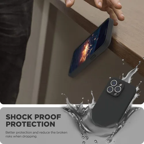 Miniatura 7 de SURPHY Funda diseñada para iPhone 14 Pro con protector de pantalla, (protección de cámara y forro de microfibra suave), funda de silicona líquida