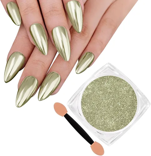 Miniatura 10 de Polvo para Uñas Cromado, Polvo Cromado con Efecto Espejo Metálico, Polvo Holográfico con Destellos de Purpurina para Manicura, Decoración de Arte