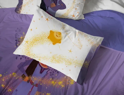 Miniatura 5 de Juego de edredón completo Disney Wish - Juego de cama de 7 piezas que incluye juego de sábanas y fundas para almohadas - Ropa de cama para niños