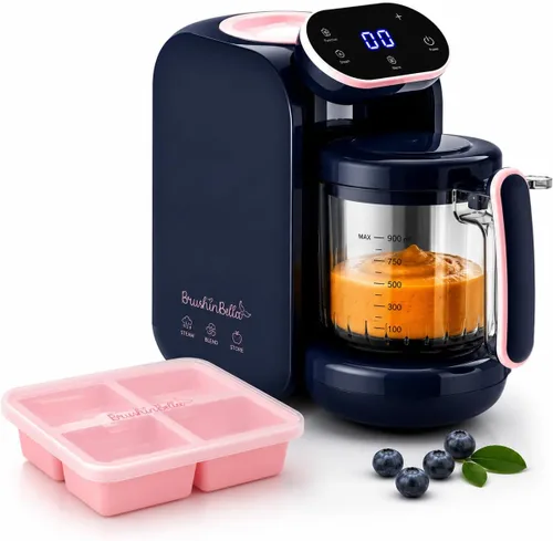 Baby Food Maker 5 en 1 Procesador de alimentos para bebés con bandeja de sopa, máquina para hacer puré de bebé, molinillo, vaporizador, pantalla