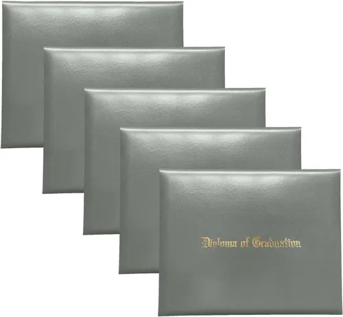 Miniatura 45 de Gradplaza Cubierta de diploma para certificado de 8.5 x 11 pulgadas impreso "Diploma de graduación" negro soporte para diploma liso para escuela