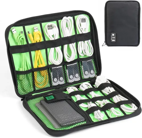 Luxtude Estuche organizador de artículos electrónicos, bolsa organizadora de cables, organizador de cables portátil, estuche de viaje para Rojo