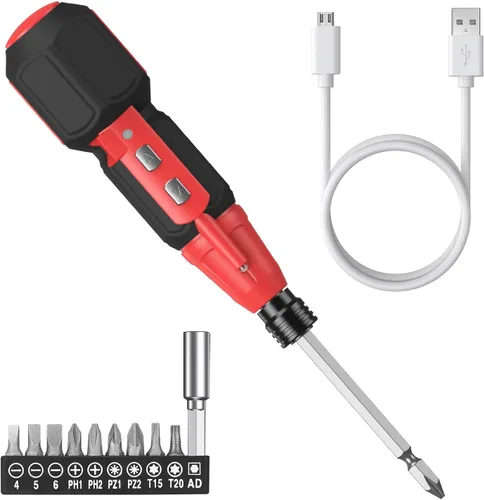 Miniatura 11 de AMIR Destornillador eléctrico inalámbrico recargable, juego de destornilladores eléctricos, kit de herramientas de reparación automática portátil
