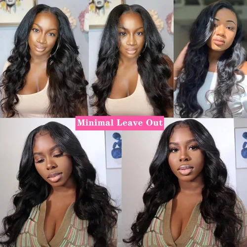 Miniatura 6 de Pelucas con camino en V ondulada de cabello humano virgen brasileño para mujeres negras; mejora de pelucas con camino en U, sin pegamento, con clip