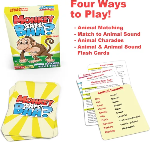 Miniatura 5 de Monkey Says Baa? - Juego de emparejamiento de animales para niños de 4 años en adelante Divertidas actividades de aprendizaje preescolar
