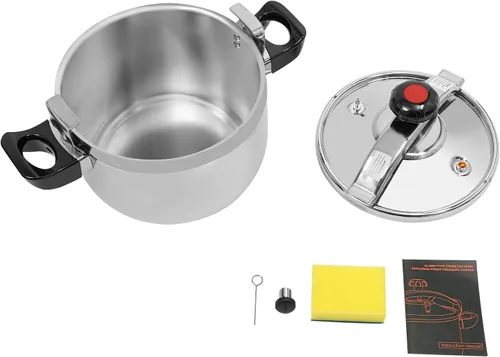 Miniatura 9 de Olla de presión de acero inoxidable de 11.6 cuartos de galón, lata a presión de gran capacidad, olla de presión comercial tipo abrazadera, válvulas