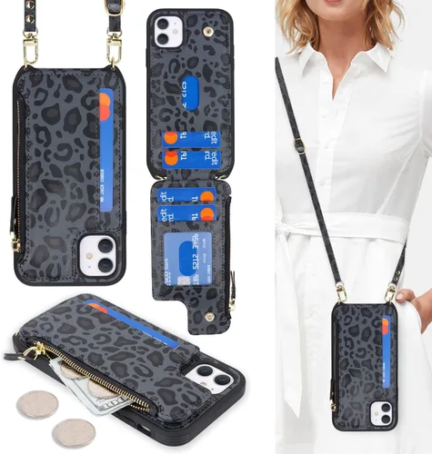 Miniatura 27 de Cavor para iPhone 11 Funda con tarjetero, para iPhone 11 Funda tipo cartera para mujeres y hombres, Funda para teléfono tipo cartera con soporte