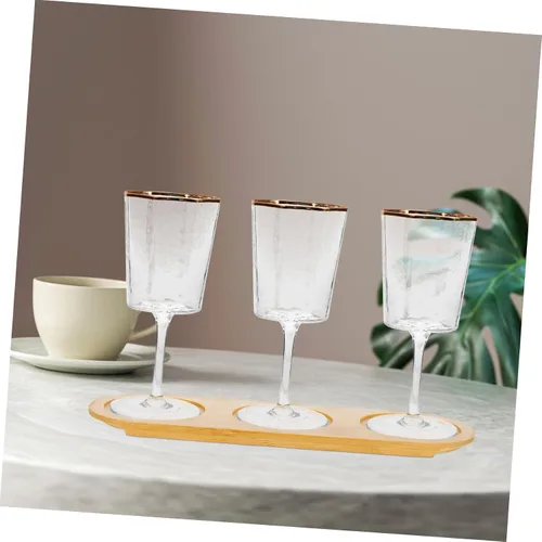 Miniatura 5 de Bandeja de madera de 3 ranuras para vino y cerveza, soporte para bebidas de bambú, diseño antideslizante para fiestas y barras de KTV