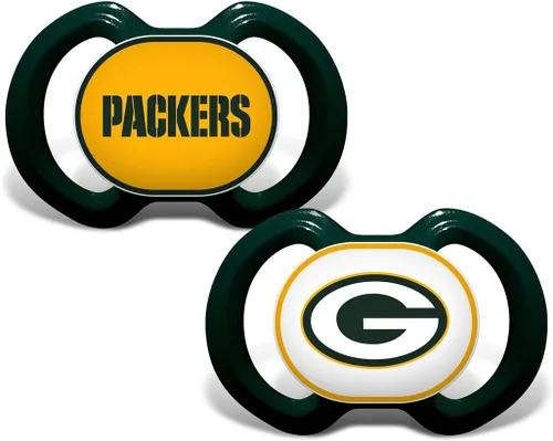 Baby Fanatic Paquete de 2 chupetes – NFL Green Bay Packers – Producto oficial de la liga