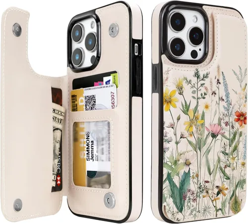 Miniatura 29 de uCOLOR Funda compatible con iPhone 13 Pro Max de 6.7 pulgadas con ranura para tarjetero, función atril, doble cierre magnético y diseño de bloqueo