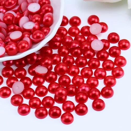 Miniatura 27 de 1500 PIEZAS 4mm Perlas Blancas de Media Parte Plana para Manualidades Joyería Álbum de Recortes Decoración de Uñas, Perlas de Parte Plana para Blanco