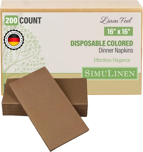 Miniatura 17 de SimuLinen Servilletas de Cena Desechables Amethyst - Servilletas de Papel Moradas con Sensación de Lino Similar a Tela para Bodas, de Lujo 16"x16