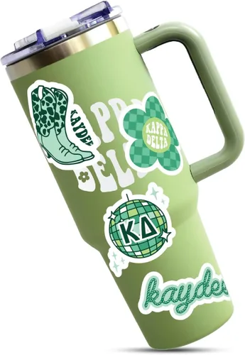 Miniatura 3 de Kappa Delta - Hoja de calcomanías de vinilo de diseño occidental con diseños oficiales, adhesivo extraíble, 10 calcomanías por hoja, por Sorority