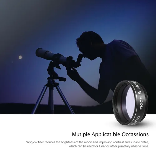 Miniatura 7 de Astromania Filtro de luna para telescopio de 1.25 pulgadas, filtro Moon Skyglow reduce el deslumbramiento de la luna y mejora el detalle del cráter