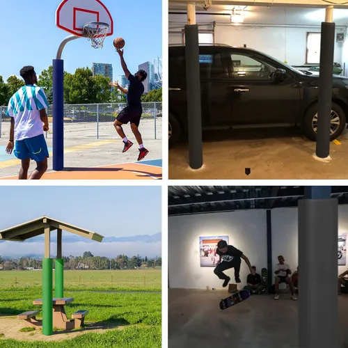 Miniatura 7 de Almohadilla redonda universal para bastones de baloncesto de 3 a 4 pulgadas, duradera, resistente a la intemperie, impermeable, para protección