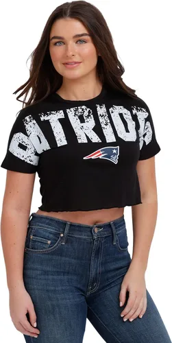 Miniatura 6 de FOCO NFL Womens NFL Team Logo Ladies Fashion Distressed Wordmark Petite Size Crop Top Shirt