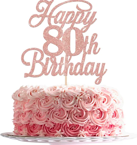 Miniatura 8 de Rsstarxi 1 paquete de decoración para tarta de cumpleaños 8 con purpurina negra de 8 años y fabulosos saludos a 8 años de edad, para celebrar el 8º