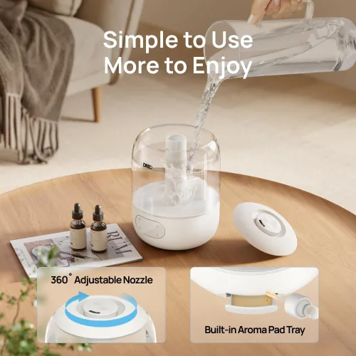 Miniatura 8 de Dreo Humidificadores para dormitorio, humidificador ultrasónico de niebla fría con 26dB silencioso e iluminación RGB, tanque de llenado superior