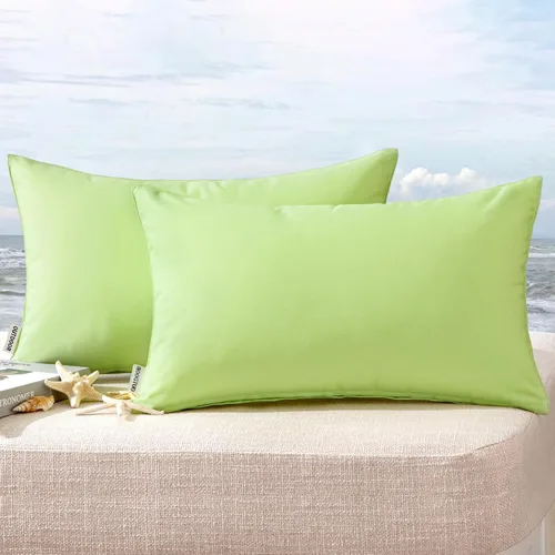 Miniatura 34 de MIULEE - Juego de 2 fundas de almohadas decorativas para exteriores, impermeables, cuadradas, para jardín, para cenador de primavera, tienda de Negro