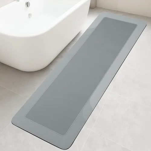 ArtyCozy Tapete de baño súper absorbente, resistente a las manchas, antideslizante, con parte trasera de goma, delgado, de fácil cuidado, para baño,
