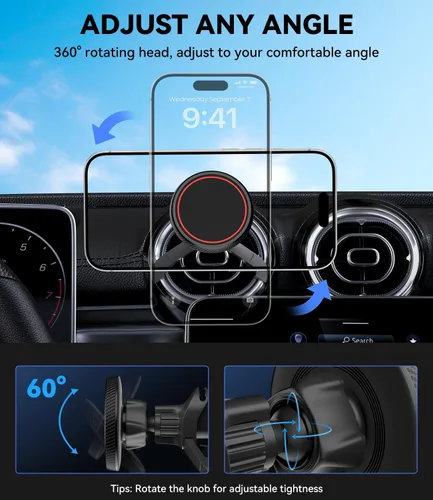 Miniatura 7 de Magsafe - Soporte de teléfono de coche para Mercedes Benz A/B/C/V/G/Class y Audi A1/A3/A3, soporte magnético para teléfono compatible con iPhone 17