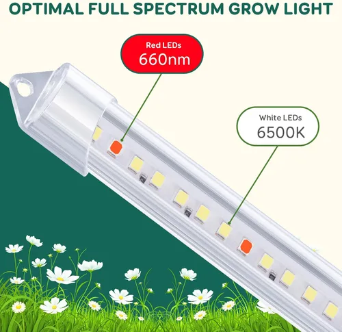 Miniatura 4 de Tiras de luz de cultivo de 2 barras para plantas de interior, luces de plantas de espectro completo de 16 pulgadas, luces de crecimiento similares