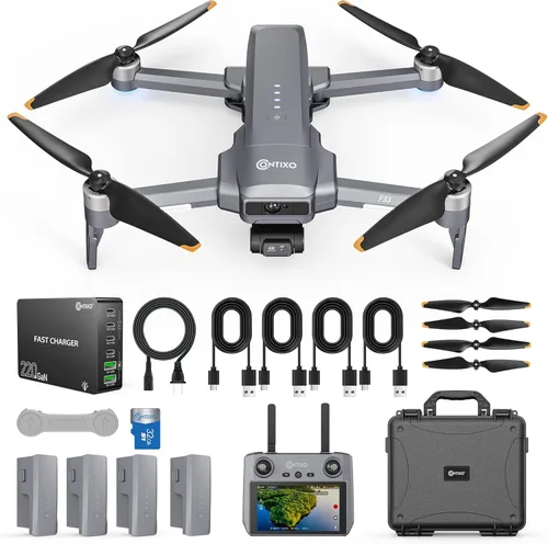 Miniatura 10 de Contixo Drone para adultos, video 4K/30FPS, cardán de 2 ejes y EIS, evitación de obstáculos, control remoto de pantalla táctil de 5.5 pulgadas