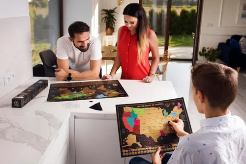 Miniatura 4 de Dos mapas para rascar: mapa del mundo de 17 x 24 pulgadas + mapa de Estados Unidos - Pósteres de viaje de lujo - Países coloridos, Estados de EE.UU.