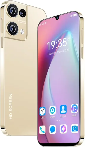 Teléfono celular desbloqueado, Android 13 teléfonos móviles pantalla HD de 6.49 pulgadas, SIM dual, 1+16G ROM/SD a 256GB, cámara dual/3200mAh Dorado